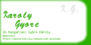 karoly gyore business card